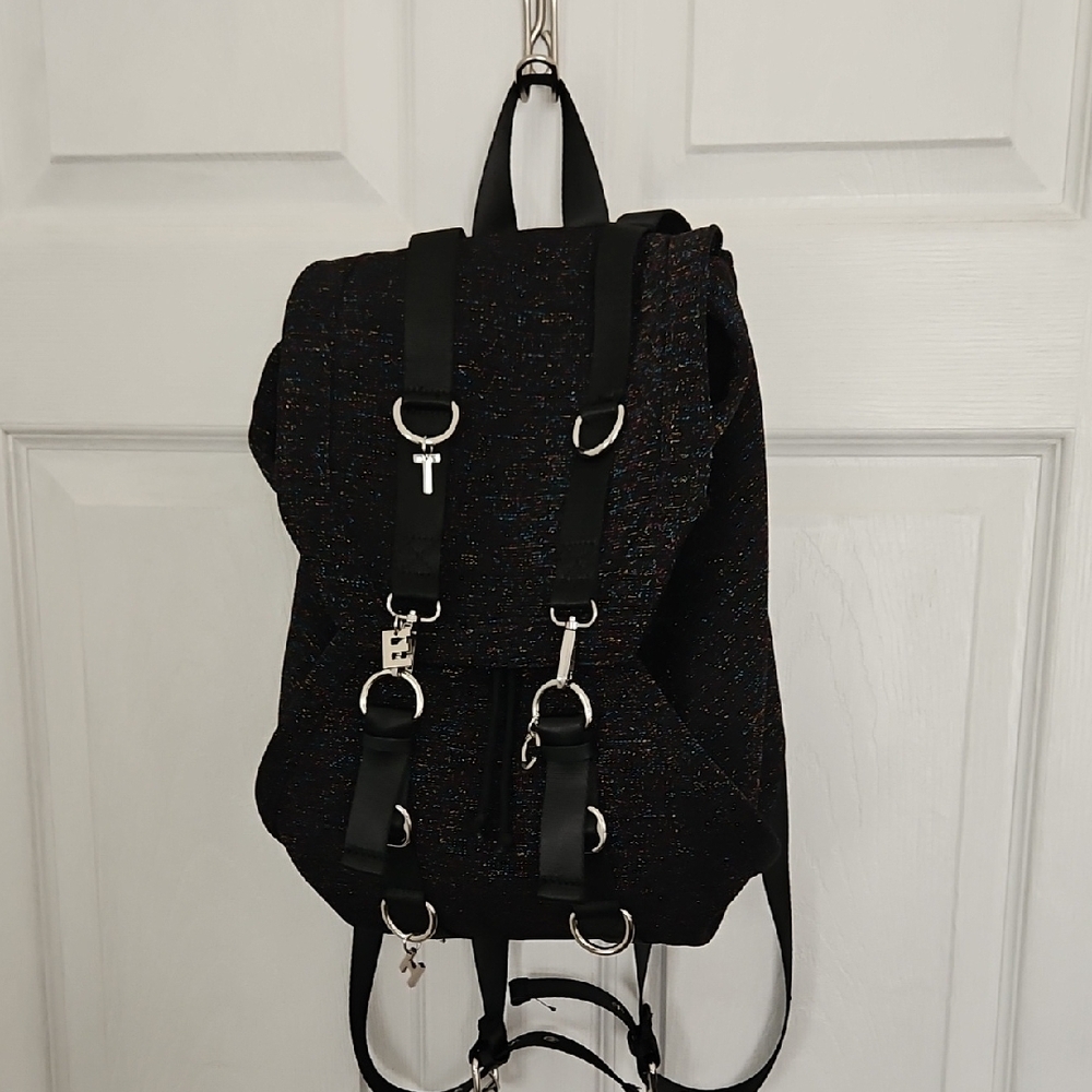 ZARA Black Backpack with Silver Accents